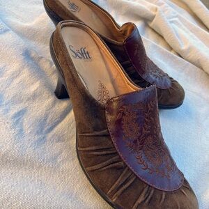 SOFFT Leather/Suede Brown Mules 7M